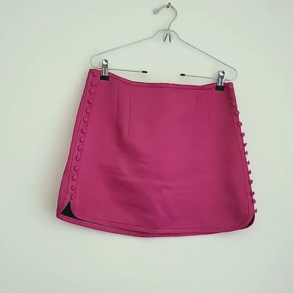 Zara Skirts Zara Skirt Hot Pink Button Detail Barbie Pink Sz L